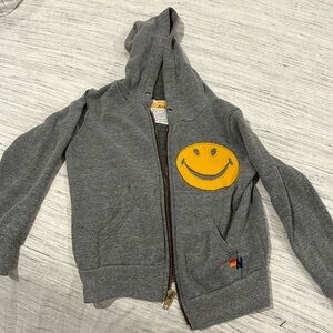 Aviator Nation Youth Zip Up Hoodie with smiley. Size 6.